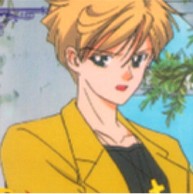 Haruka wearing a yellow blazer