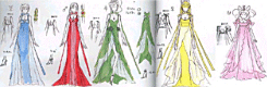 The Inners and Chibiusa in Princess dresses